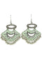 Oxidised Silver and Green Ethnic Drop Earrings 15g